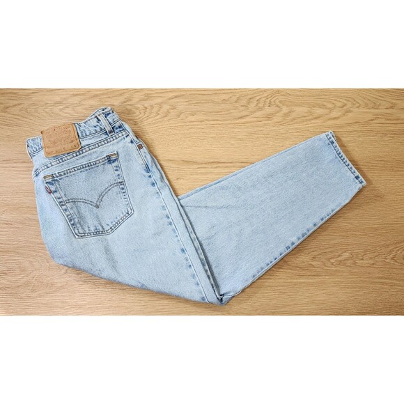 Levis 522 Jeans Womens 20 S Light Wash Tapered Fit Made In USA 36x29 Vintage - Picture 1 of 14